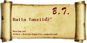 Balla Tasziló névjegykártya